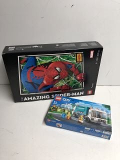 LEGO CITY SET AND A LEGO SPIDER MAN SET