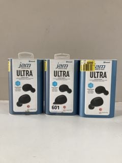 3 PAIRS OF JAM ULTRA WIRELESS EARBUDS