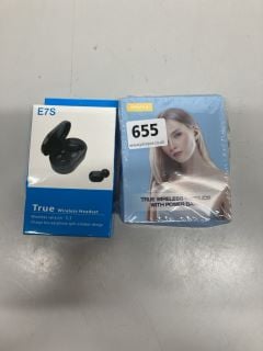 2 X EARPHONES INC TRUE WIRELESS EARBUDS WITH POWER BANK