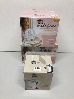 4 X TOMMEE TIPPEE BABYCARE SETS TO INCLUDE MADE FOR ME ELECTRIC BREAST PUMPS