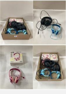 A BOX OF HEADPHONES TO INCLUDE GOJI KIDS