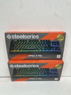 2 X STEELSERIES APEX 3 TKL KEYBOARD