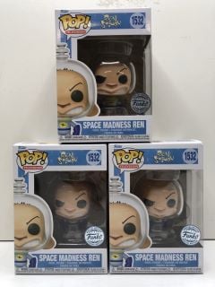 3 X POP SPACE MADNESS REN FIGURES - 1532