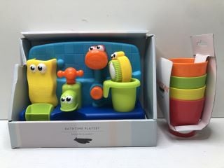 BOX OF ITEMS INC BATHTIME PLAYSET