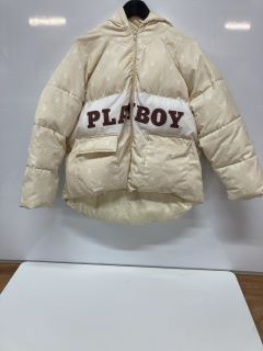 WOMENS MISSGUIDED PLAYBOY CREAM COAT UK SIZE 14