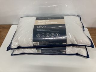 2 X SILENTNIGHT QUILTED DUCK FEATHER PILLOWS