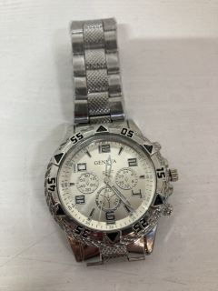 MENS GENEVA WATCH WITH STAINLESS STRAP