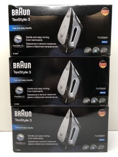 3 X BRAUN TEXSTYLE 3 IRONS