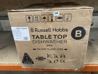 RUSSELL HOBBS TABLE TOP DISHWASHER MODEL NO: RHTTDW6B