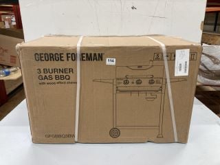 GEORGE FOREMAN 3 BURNER GAS BBQ MODEL NO: GFGBBQ3BW