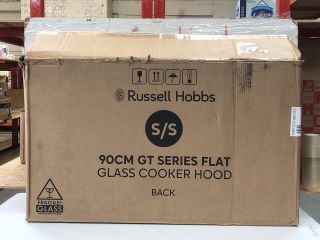 RUSSELL HOBBS 90CM GT SERIES FLAT GLASS COOKER HOOD MODEL NO: RHFGCH901SS