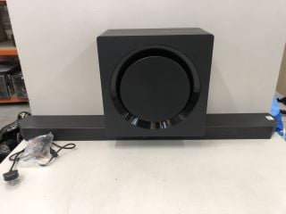 SAMSUNG WIRELESS BLUETOOTH SOUNDBAR AND SUBWOOFER WITH SPEAKERS