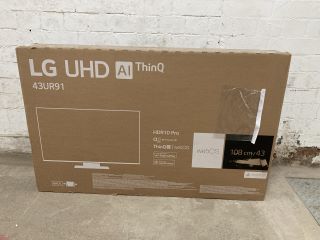 LG UHD AI THINQ 43" TV MODEL NO: 43UR91 (SEALED)