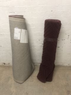 2 X BURGUNDY MACHINE MADE RUG