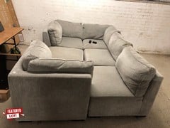 GREY FABRIC CORNER SOFA