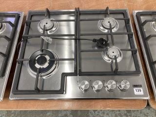 ZANUSSI FOUR RING GAS HOB MODEL ZGM66424XX RRP £249 MISSING PARTS (EX-DISPLAY)