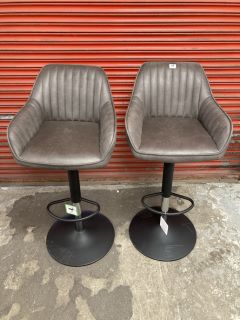 PAIR OF JOHN LEWIS BROOKS GAS LIFT BAR CHAIRS