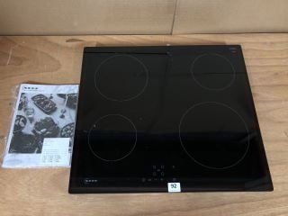 NEFF N50 T16NBE1L 59CM ELECTRIC CERAMIC HOB - BLACK RRP: £269 (EX DISPLAY)