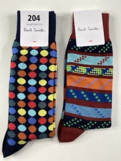 2 X PAUL SMITH MEN'S SOCK ROPE STRIPE. MADE FROM: 80 SOFT COTTON 18 POLYAMIDE 2 EA KNITTED. RRP: £36