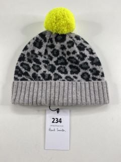 PAUL SMITH WOMEN'S HAT LEOPARD POM. MADE FROM: 100% WOOL KNITTED. RRP: £70