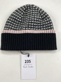 PAUL SMITH WOMEN'S HAT HOUNDSTOOTH. MADE FROM: 100% WOOL KNITTED. RRP: £55