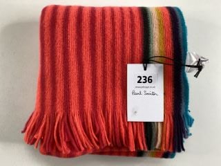 PAUL SMITH WOMEN'S SCARF ARTIST 2STRIP. MADE FROM: 100% WOOL KNITTED. RRP: £125