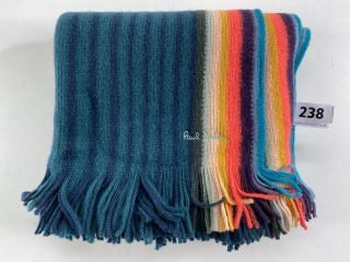 PAUL SMITH WOMEN'S SCARF ARTIST 2STRIP. MADE FROM: 100% WOOL KNITTED. RRP: £125