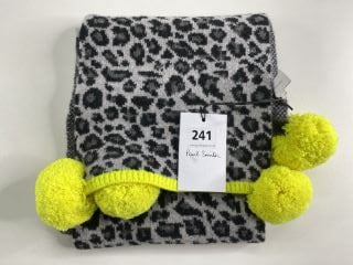 PAUL SMITH WOMEN'S SCARF LEOPARD POM. MADE FROM: 100% WOOL KNITTED. RRP: £150