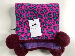 PAUL SMITH WOMEN'S SCARF LEOPARD POM. MADE FROM: 100% WOOL KNITTED. RRP: £150