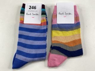 2 X PAUL SMITH WOMEN'S SOCK MOUNTAIN. MADE FROM: 70 SOFT COTTON 27 POLYAMIDE 3 ELASTANE KNITTED. RRP: £36