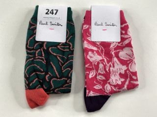 2 X PAUL SMITH WOMEN'S SOCK FLOWER. MADE FROM: 80 SOFT COTTON 17 POLYAMIDE 3 ELASTANE. RRP: £36