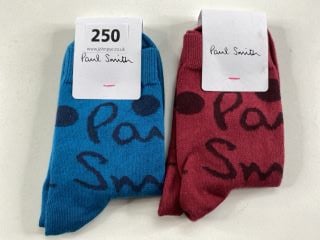 2 X PAUL SMITH WOMEN'S SOCK PENIEL. MADE FROM: 80 SOFT COTTON 18 NYLON 2 SPANDEX. RRP: £36