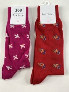 2 X PAUL SMITH MEN'S SOCK BIKE. MADE FROM: 80 MERC COTTON 20 POLYAMIDE KNITTED. RRP: £36