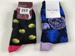 2 X PAUL SMITH WOMEN'S SOCK CHILE LSCAPE. MADE FROM: 80 SOFT COTTON 17 POLYAMIDE 3 ELASTANE. RRP: £36