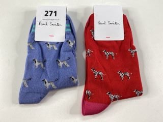 2 X PAUL SMITH WOMEN'S SOCK DALMATIAN. MADE FROM: 80 COTTON 20 POLYAMIDE. RRP: £36