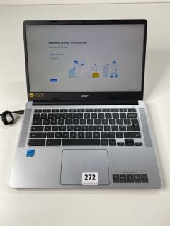 ACER CHROMEBOOK 314 128GB EMMC LAPTOP IN PURE SILVER. (WITH BOX & CHARGE UNIT). INTEL PENTIUM SILVER N6000, 4GB RAM,   [JPTN40988]