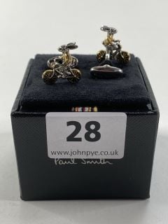 PAUL SMITH MEN'S CUFFLINK RABBIT ON BIKE MADE FROM: 70 COPPER 30 ZINC WITH 100% ENAMEL PLATED. RRP: £100