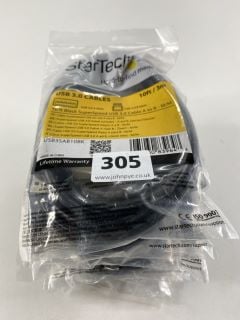 8 X STARTECH USB 3.0 CABLES 10FT