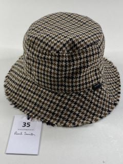 PAUL SMITH MEN'S HAT CHECK BUCKET. SIZE: M, MADE FROM: 100% WOOL WOVEN. RRP: £85