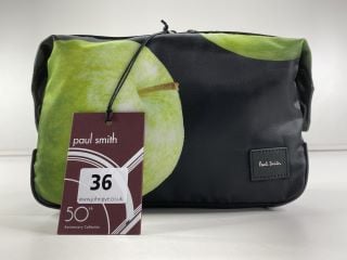 PAUL SMITH MEN'S WASHBAG APPLE. MADE FROM: 100% POLYESTER WITH COW LEATHER TRIM. RRP: £160