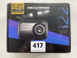 NEXTBASE DASH CAM CAR SURVEILLANCE EQUIPMENT IN BLACK: MODEL NO 122 (WITH BOX & ACCESSORIES). (SEALED UNIT).  [JPTN41046]