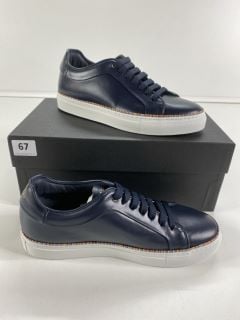 PAUL SMITH MEN'S SHOE BASSO DARK NAVY MULTI PIPING. SIZE: 6, MADE FROM: MEN'S SHOE 100% CALF LEATHER UPPER/RUBBER SOLE. RRP: £300