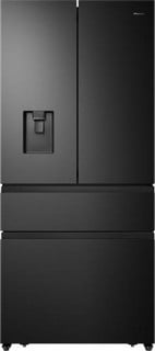 HISENSE PUREFLAT FREESTANDING AMERICAN-STYLE FRIDGE FREEZER - BLACK STAINLESS STEEL - MODEL NUMBER RF540N4WFE - RRP £899 (JOHN PYE WHITEGOODS CONDITION REPORT: UNIT POWERED UP, NO ERROR CODE APPARENT