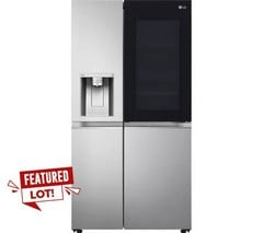 LG INSTAVIEW FREESTANDING AMERICAN-STYLE SMART FRIDGE FREEZER - STAINLESS STEEL - MODEL NUMBER GSXV91BSAE - RRP £2299(JOHN PYE WHITEGOODS CONDITION REPORT: UNIT POWERED UP, NO ERROR CODE APPARENT, FR