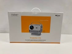 YABER V12 PROJECTOR (ORIGINAL PRICE - 259,99 €) IN WHITE (BOX WITH PROJECTOR, CONNECTOR, HDMI, BASE FOR ANGLE ADJUSTMENT) [JPTZ7295]