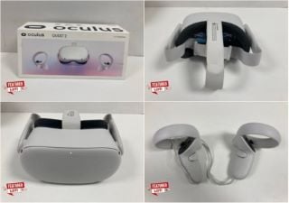 OCULUS QUEST 2 128GB VIRTUAL REALITY GLASSES (ORIGINAL RRP - €249,99) IN WHITE. (WITH BOX + CHARGER. FOR COMPONENTS AND DETAILS, SEE PICTURES.) [JPTZ7275]