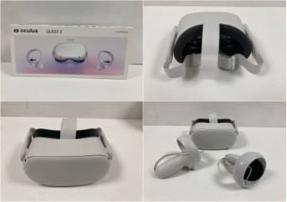 OCULUS QUEST 2 128GB VIRTUAL REALITY GLASSES (ORIGINAL RRP - €249,99) IN WHITE. (WITH BOX + CHARGER. FOR COMPONENTS AND DETAILS, SEE PICTURES.) [JPTZ7268]