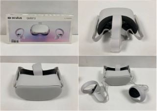 OCULUS QUEST 2 128GB VIRTUAL REALITY GLASSES (ORIGINAL RRP - €249,99) IN WHITE. (WITH BOX + CHARGER. FOR COMPONENTS AND DETAILS, SEE PICTURES.) [JPTZ7270]