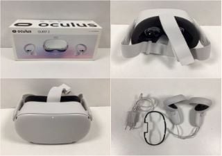 OCULUS QUEST 2 256GB VIRTUAL REALITY GOGGLES (ORIGINAL RRP - €296,00) IN WHITE. (WITH BOX + CHARGER. FOR COMPONENTS AND DETAILS, SEE PICTURES.) [JPTZ7265]