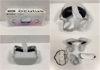 OUCLUS QUEST 2 128 GB VIRTUAL REALITY GLASSES IN WHITE. (WITH BOX + CHARGER. FOR COMPONENTS AND DETAILS, SEE PICTURES.) [JPTZ7264]